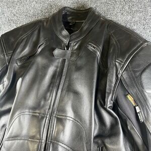 Top Gear #1 Racing By 4 Star Motorcycle Jacket Mens 46 Black Leather Batman Logo